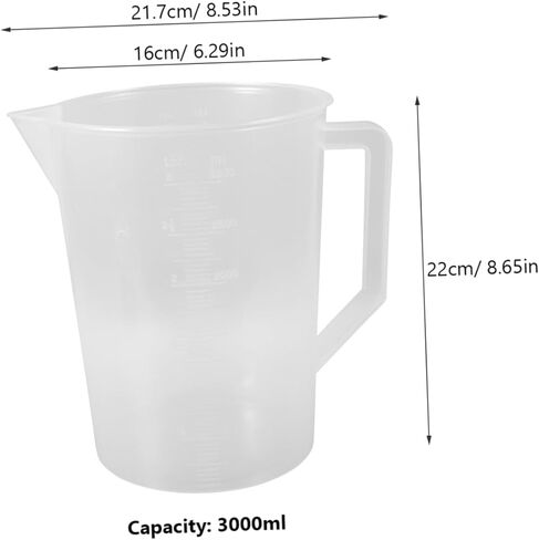 VALICLUD Batter Measuring Cup Graduated Wide Mouth Plastic Beaker Science Experiments Kitchen Use in Saudi Arabia