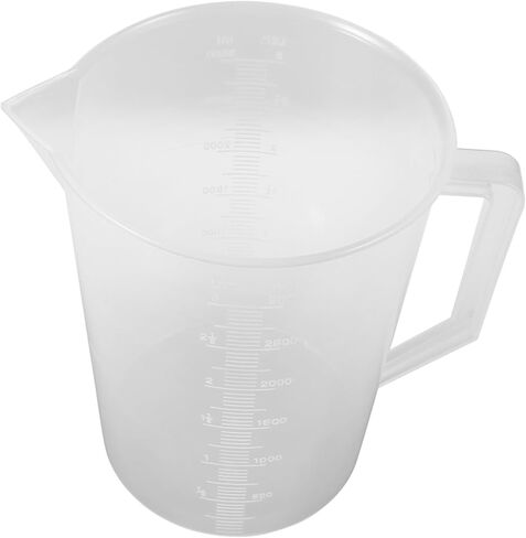 PartyKindom 3000ml Plastic Measuring Cup Graduations Wide Mouth for Spill-Free Pouring Sturdy Lab Beaker for Kitchen and Laboratory Measurements in Saudi Arabia