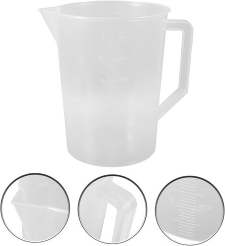 PartyKindom 3000ml Plastic Measuring Cup Graduations Wide Mouth for Spill-Free Pouring Sturdy Lab Beaker for Kitchen and Laboratory Measurements in Saudi Arabia