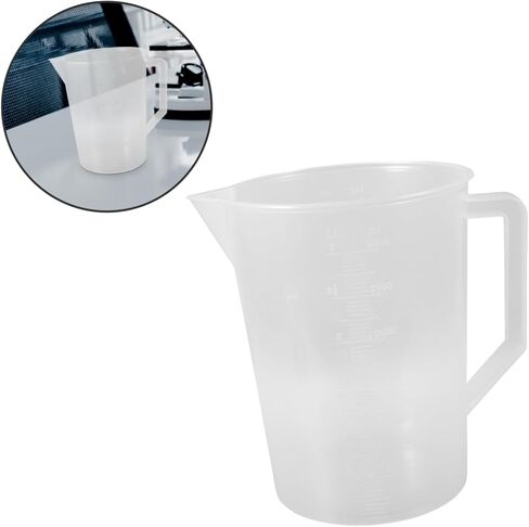 PartyKindom 3000ml Plastic Measuring Cup Graduations Wide Mouth for Spill-Free Pouring Sturdy Lab Beaker for Kitchen and Laboratory Measurements in Saudi Arabia