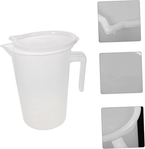 Plastic Measuring Cup Scale 5l Measuring Jug for Drinks Coffee Pitcher Lid in Kuwait