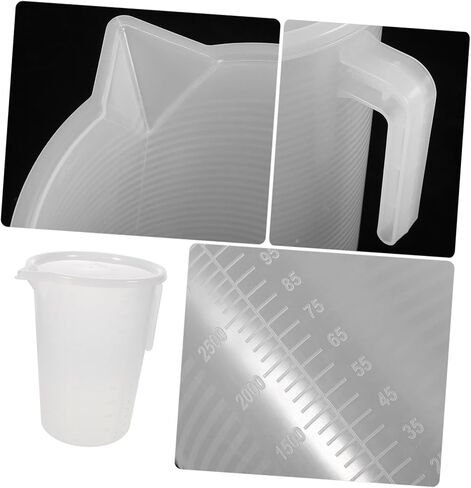 Plastic Measuring Cup Scale 5l Measuring Jug for Drinks Coffee Pitcher Lid in Kuwait