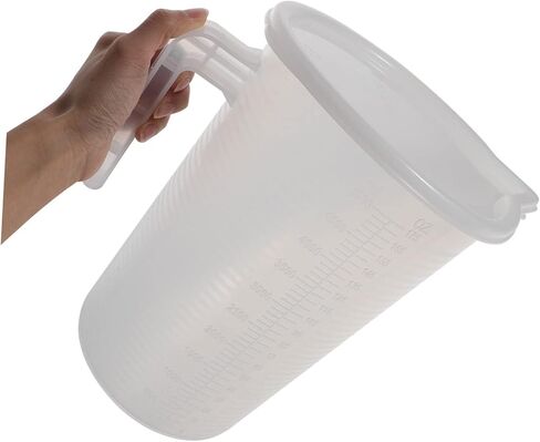 Plastic Measuring Cup Scale 5l Measuring Jug for Drinks Coffee Pitcher Lid in Kuwait