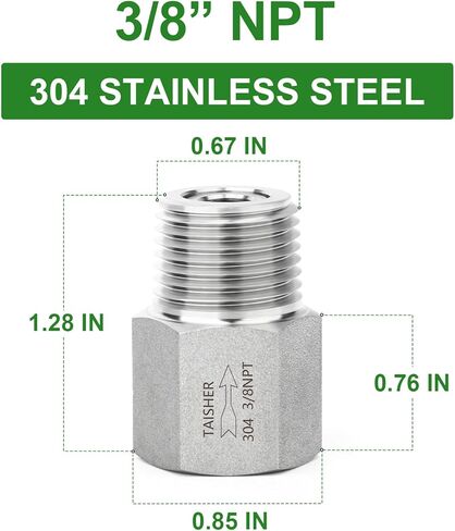 TAISHER 2PCS 304 Stainless Steel 3/8" NPT Male x 3/8" NPT Female Check Valve,Backflow Prevention,One Way Non-Return Check Valve in Saudi Arabia