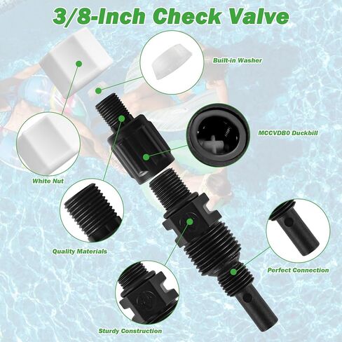 3/8-Inch UCINJ38 Injection Check Valve Replacement Compatible with Stenner Pumps 45/85/100/170 Series, Classic Series, 3/8" Duckbill Check Valve (2 Pack) in Saudi Arabia