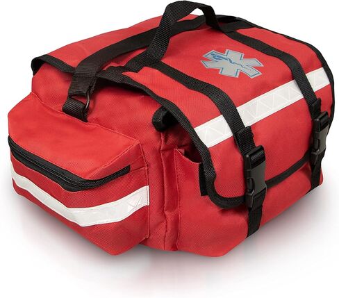 ASA TECHMED Empty First Aid Bag Red 17 x 9 x 7, Professional EMT Bag and Medic Bag Organizer, Versatile Medical Bag for EMS Gear, Med Bag Storage for Workplace, Vehicle or Home Preparedness in Saudi Arabia