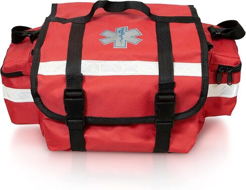 ASA TECHMED Empty First Aid Bag Red 17 x 9 x 7, Professional EMT Bag and Medic Bag Organizer, Versatile Medical Bag for EMS Gear, Med Bag Storage for Workplace, Vehicle or Home Preparedness in Saudi Arabia