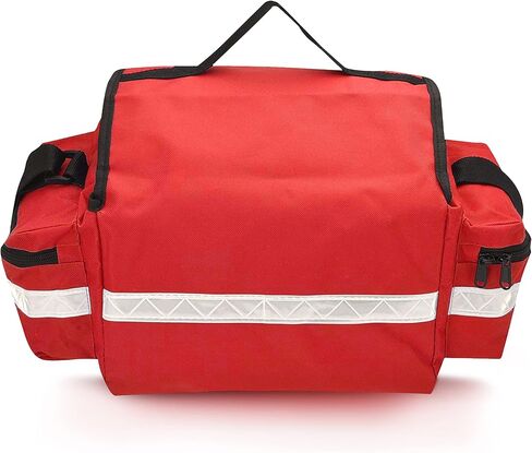 ASA TECHMED Empty First Aid Bag Red 17 x 9 x 7, Professional EMT Bag and Medic Bag Organizer, Versatile Medical Bag for EMS Gear, Med Bag Storage for Workplace, Vehicle or Home Preparedness in Saudi Arabia