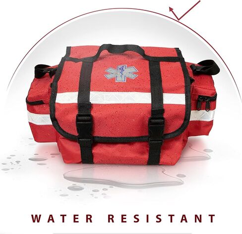 ASA TECHMED Empty First Aid Bag Red 17 x 9 x 7, Professional EMT Bag and Medic Bag Organizer, Versatile Medical Bag for EMS Gear, Med Bag Storage for Workplace, Vehicle or Home Preparedness in Saudi Arabia