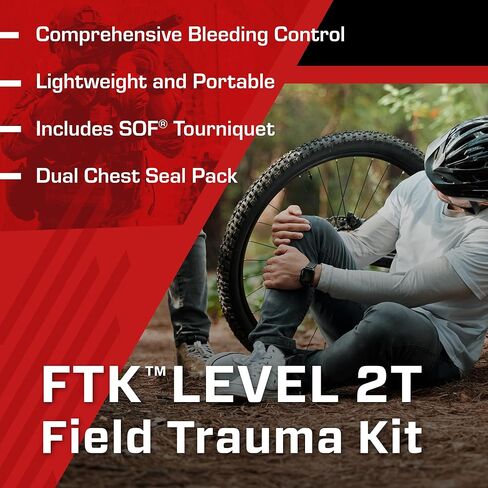 TacMed Solutions Field Trauma Kit Level 2, (FTK) Compact Trauma Waterproof Kit with OLAES Hemostatic Bandage, Chest Seal, and Trauma Shears in Kuwait