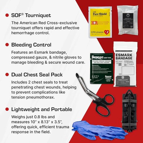 TacMed Solutions Field Trauma Kit Level 2, (FTK) Compact Trauma Waterproof Kit with OLAES Hemostatic Bandage, Chest Seal, and Trauma Shears in Kuwait