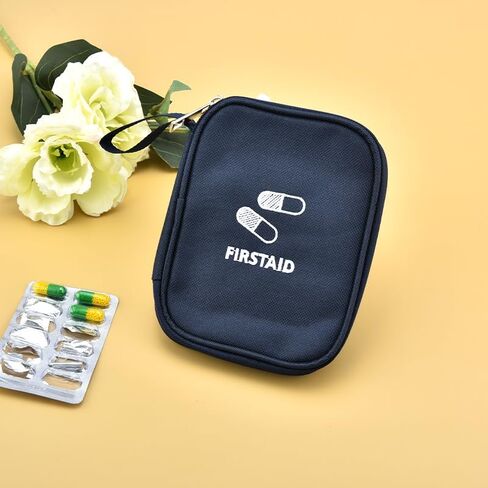 Mini First Aid Kit Portable Waterproof Oxford Zipper Pouch Small Travel Medical Bag Blue Medicine Bag Empty Medicine Pill Pocket for Outdoor Hiking Survival Supplies Essential Emergency Accessories in Saudi Arabia