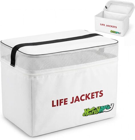Heavy Duty Life Vest Storage Bag, White Oxford Life Jacket Storage Bag with Carrying Handle, Fits 6 Type II Jackets for Boat, Kayak & Marine Safety Gear, Durable & Waterproof in Kuwait