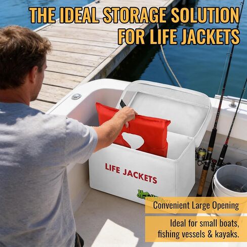 Heavy Duty Life Vest Storage Bag, White Oxford Life Jacket Storage Bag with Carrying Handle, Fits 6 Type II Jackets for Boat, Kayak & Marine Safety Gear, Durable & Waterproof in Kuwait