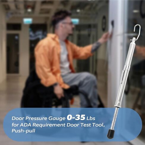 Door Pressure Gauge 0-35 Lbs for Meets ADA Requirement Door Test Tool, Door Pressure Gauge Push-Pull Force Tester with Plastic Protective Tube in Kuwait
