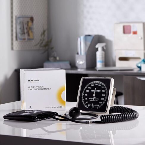 McKesson LUMEON Clock Aneroid Sphygmomanometer, Blood Pressure with Cuff, Wall Mounted, Black, Adult Medium, 1 Count in Saudi Arabia