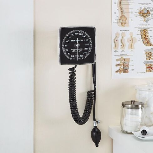 McKesson LUMEON Clock Aneroid Sphygmomanometer, Blood Pressure with Cuff, Wall Mounted, Black, Adult Medium, 1 Count in Saudi Arabia