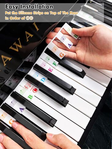 Silicone Piano Key Labels with Black Key Stickers PS-D-C in Kuwait
