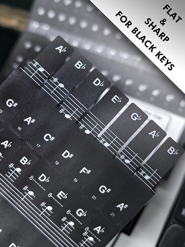 Silicone Piano Key Labels with Black Key Stickers PS-61E-H in Kuwait