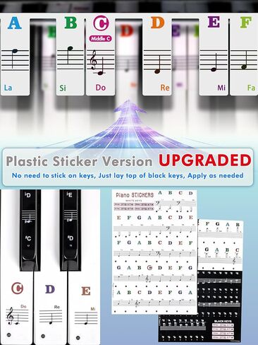 Silicone Piano Key Labels with Black Key Stickers PS-61E-H in Kuwait
