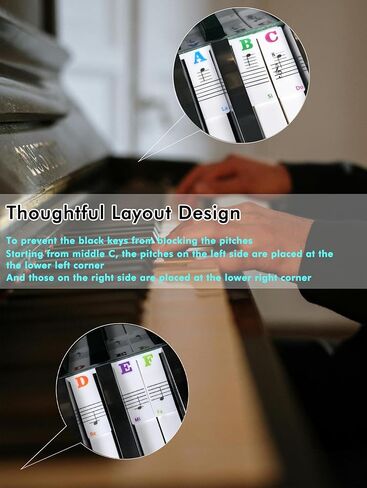 Silicone Piano Key Labels with Black Key Stickers PS-61E-H in Kuwait