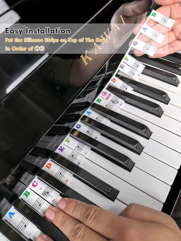 Silicone Piano Key Labels with Black Key Stickers PS-61E-H in Kuwait