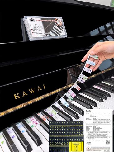 Silicone Piano Key Labels with Black Key Stickers PS-88C-C in Kuwait