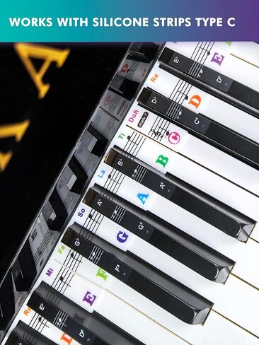 Silicone Piano Key Labels with Black Key Stickers PS-88C-C in Kuwait