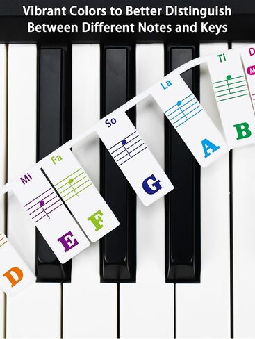 Silicone Piano Key Labels with Black Key Stickers PS-88C-C in Kuwait
