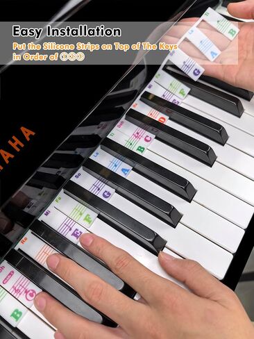 Silicone Piano Key Labels with Black Key Stickers PS-88C-C in Kuwait