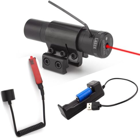 Red Laser Sight Beam Dot Sight Scope Tactical Picatinny Sight Scope (Red Laser Beam Dot Sight Scope with Pressure Switch) in Saudi Arabia