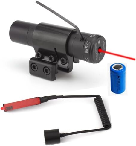 Red Laser Sight Beam Dot Sight Scope Tactical Picatinny Sight Scope (Red Laser Beam Dot Sight Scope with Pressure Switch) in Saudi Arabia