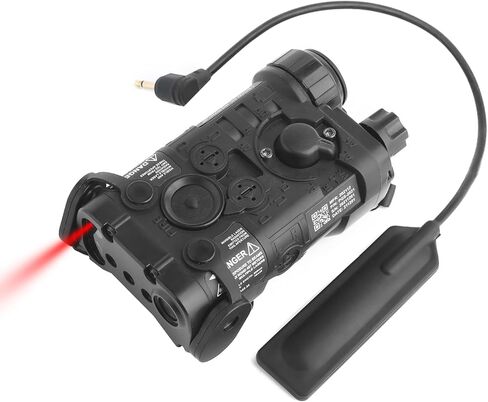 ليزر Airsoft PEQ التكتيكي مع 4 أوضاع، تهدف إلى رؤية ليزر حمراء مع مفتاح ضغط عن بعد بقابس 2.5 مم، رؤية ليزر لصندوق PEQ لـ AEG GBB CQB، مناسب لسكك Picatinny مقاس 20 مم in Kuwait