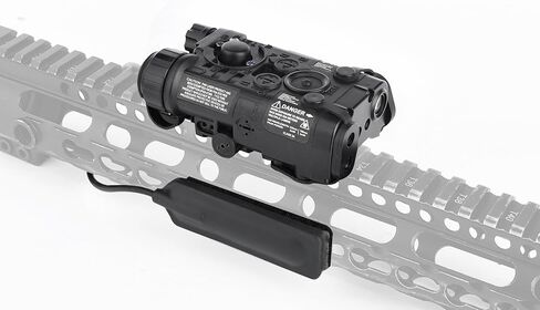 ليزر Airsoft PEQ التكتيكي مع 4 أوضاع، تهدف إلى رؤية ليزر حمراء مع مفتاح ضغط عن بعد بقابس 2.5 مم، رؤية ليزر لصندوق PEQ لـ AEG GBB CQB، مناسب لسكك Picatinny مقاس 20 مم in Kuwait