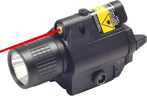 Ade Advanced Optics تكتيكي مدمج للسكك الحديدية منظار ليزر أحمر - مجموعة مصابيح LED 200 لومن - ملحق السكك الحديدية Picatinny صغير الحجم للحصول على الهدف بسرعة in Saudi Arabia