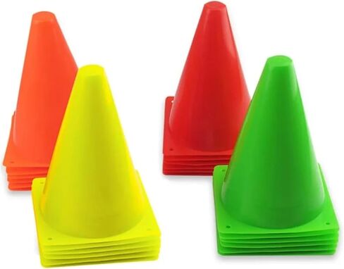 Soccer Cones for Training 24PCS 7 Inch Plastic Traffic Cones​​ Sport Agility Training Markers for Soccer/Skating/Football/Basketball Indoor&Outdoor Use in Saudi Arabia