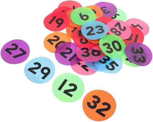 2sets 36Pcs Numbered Carpet Markers Self-Adhesive Number Labels Number Stickers Home Office Identification Labels (Random Color) in Kuwait