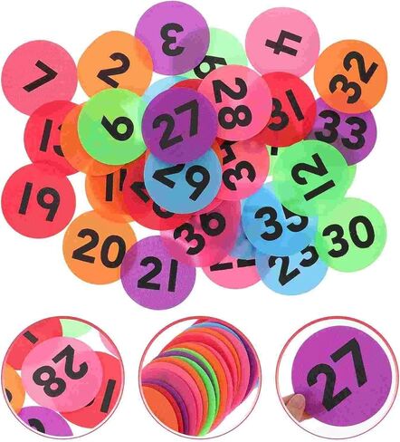 2sets 36Pcs Numbered Carpet Markers Self-Adhesive Number Labels Number Stickers Home Office Identification Labels (Random Color) in Kuwait
