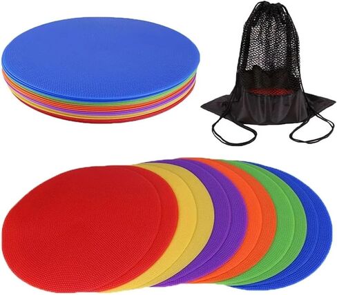 12Pcs Round Rubber Sports Marker Poly Vinyl Spot Markers Drills Training Football Basketball Speed Agility Training 9 in in Kuwait