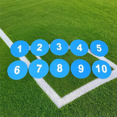 10pcs Football Training Markers 23Cm Numbered Spot Discs Non-Slip Flat Agility Dots for Soccer Basketball Drills Floor Training in Kuwait