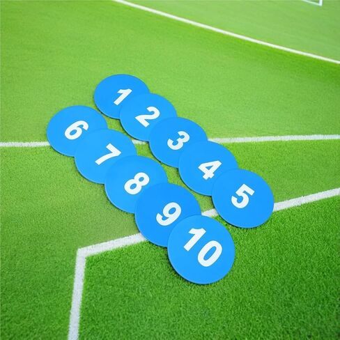 10pcs Football Training Markers 23Cm Numbered Spot Discs Non-Slip Flat Agility Dots for Soccer Basketball Drills Floor Training in Kuwait