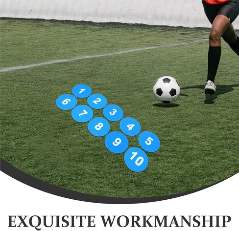 10pcs Football Training Markers 23Cm Numbered Spot Discs Non-Slip Flat Agility Dots for Soccer Basketball Drills Floor Training in Kuwait