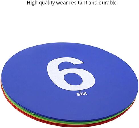 10 Pieces Numbered Floor Spots Markers with Storage Bag Round Floor Spot for Sport Activities Agility Drills Field Basketball in Kuwait