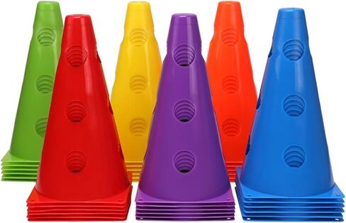 Soccer Cones for Training 24PCS Durable Mark Cones Football Agility Training Sport with Hole in Saudi Arabia