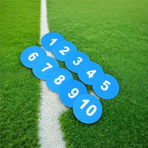 10Pcs Football Field Markers Soccer Discs Flat Cones Numbered Design Antislip Base for Indoor Outdoor Use in Kuwait