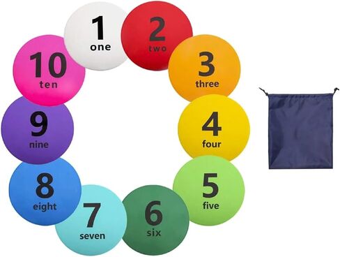 10 Pieces Numbered Spot Markers Multicolor 12 inch Flat Cones for Basketball Sport Activities Agility Training Gym in Kuwait