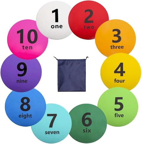 10 Pieces Numbered Spot Markers Multicolor 12 inch Flat Cones for Basketball Sport Activities Agility Training Gym in Kuwait
