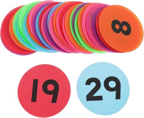 2sets 36Pcs Self-Adhesive Number Stickers Colored Marking Labels for Classroom Floor Office Home Organization and Identification in Kuwait