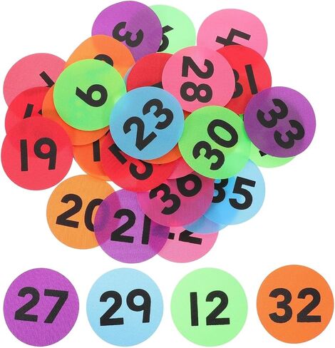 2sets 36Pcs Self-Adhesive Number Stickers Colored Marking Labels for Classroom Floor Office Home Organization and Identification in Kuwait