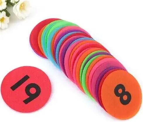 2sets 36Pcs Self-Adhesive Number Stickers Colored Marking Labels for Classroom Floor Office Home Organization and Identification in Kuwait